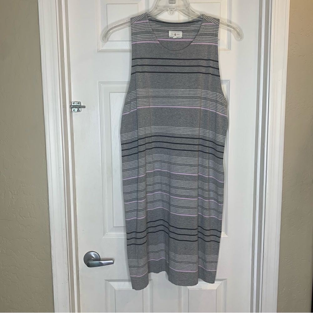 Lou & Grey Stripe Racerback Tank Mini Dress Size XL